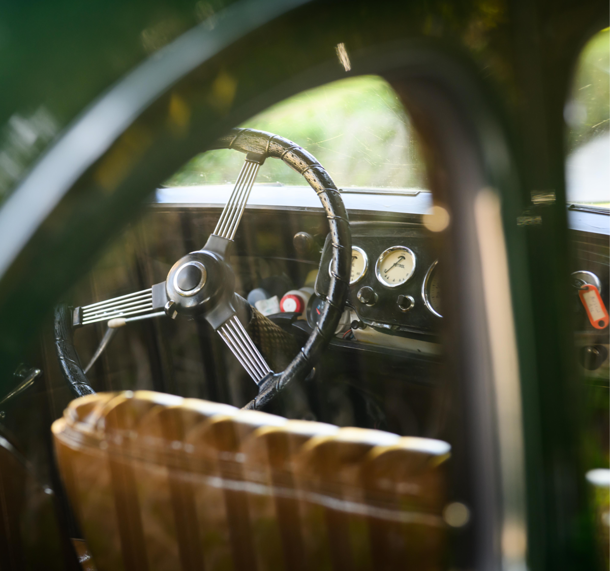 Wedding couple with vintage car Cyprus
